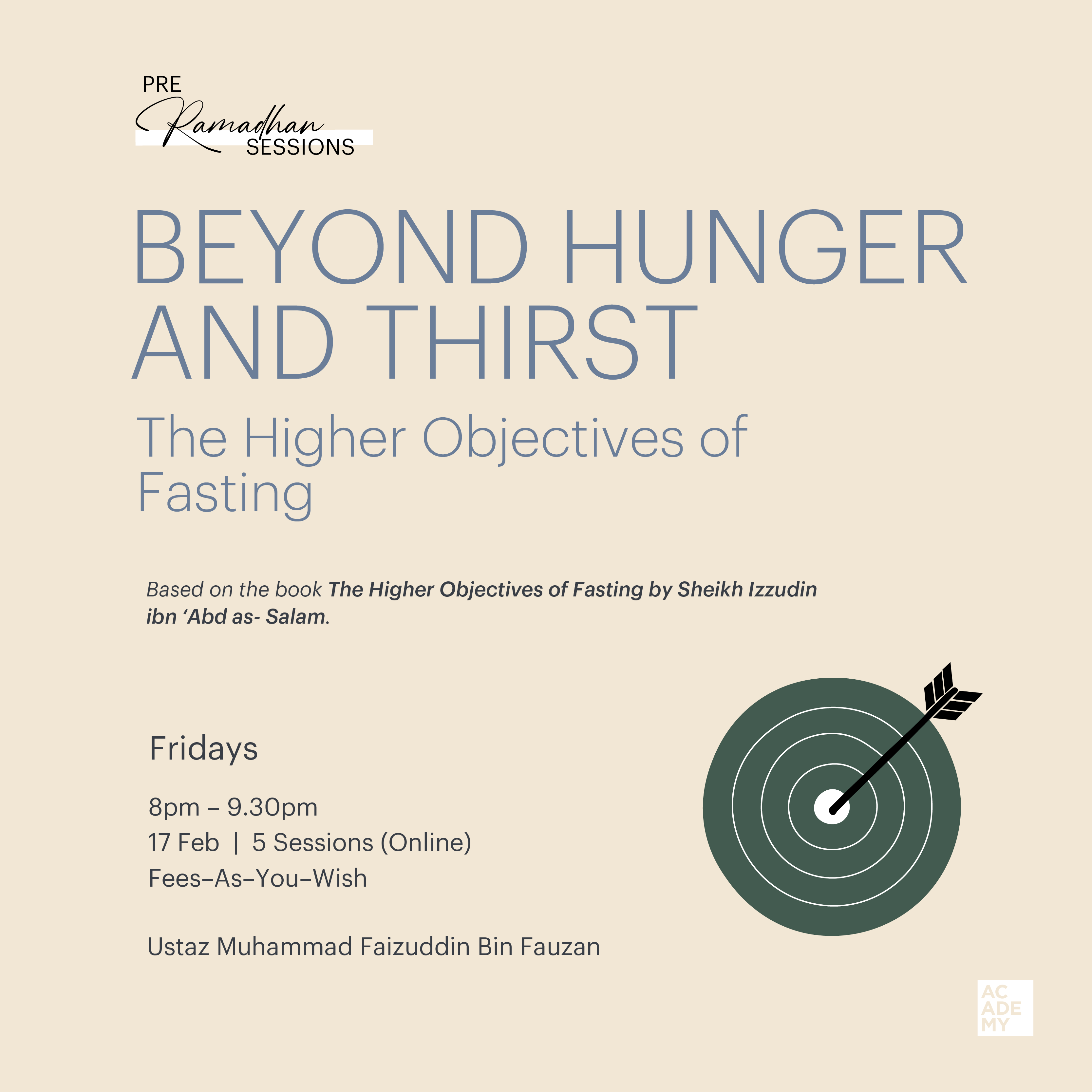 BEYOND HUNGER & THIRST:<br />
THE HIGHER OBJECTIVES OF FASTING